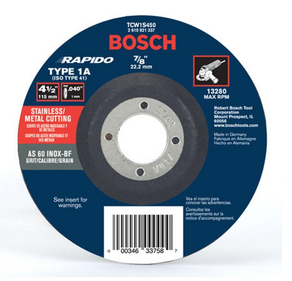Bosch 4 -1/2 in. Thin Metal Cut-Off Wheel - 2 per pack