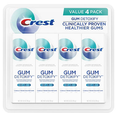Crest Gum Detoxify Toothpaste, Deep Clean (4.1 oz., 4 pk.)
