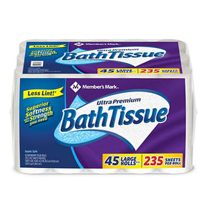 Member's Mark Ultra Premium Bath Tissue, 2-Ply Large Roll (235 sheets, 45 rolls)