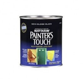 RUST-OLEUM PAINTER'S TOUCH 1974502 ULTRA COVER SEMI-GLOSS BLACK LATEX PAINT