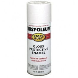 RUST-OLEUM STOPS RUST 7792830 12 OZ GLOSS PROTECTIVE ENAMEL WHITE SPRAY PAINT
