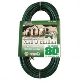 FLEXON 50080 16/3 SJT UL 80' GREEN EXTENSION CORD YARD & GARDEN 10115 10A