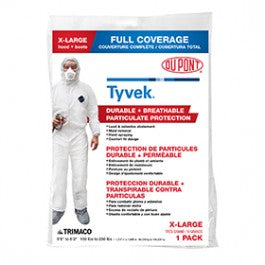 TRIMACO TUFCO 141232/12 X-LARGE TYVEK COVERALLS WITH HOOD AND BOOTS PRODUCT DETAILS: