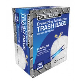 PETOSKEY STEELCOAT FGP9921-01 TALL KITCHEN FLEX DRAWSTRING .9MIL WHITE 70CT