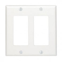 LEVITON 005-80409-00W DECORA TWO GANG WALLPLATE WHITE