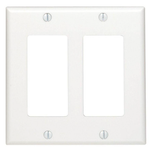 Decora 2-Gang Wall Plate, White