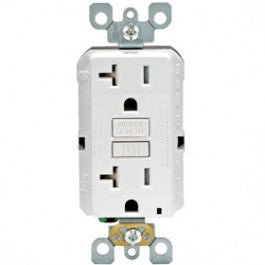 LEVITON R92-GFTR2-0KW 20A-125V SELF TEST TAMPER GFCI OUTLET WHITE