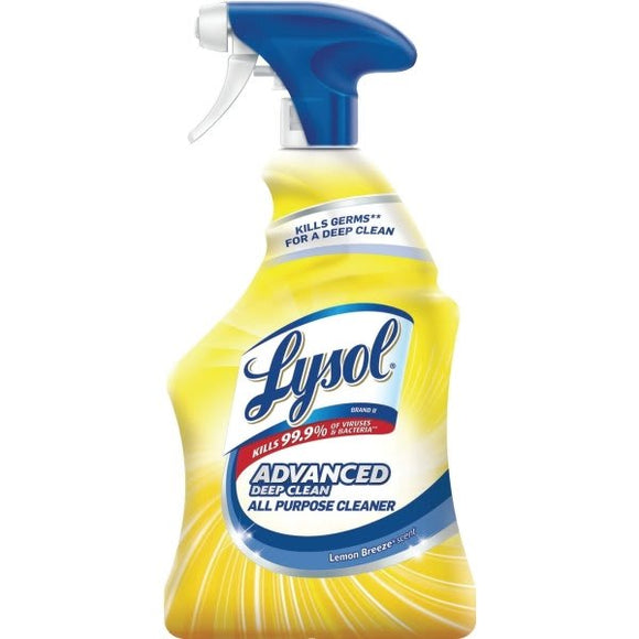 Lysol Advanced Deep Clean All Purpose Cleaner, Lemon Breeze 32 Oz Kills 99 Percent Of Germs In 10 Seconds When Used As Directed Advanced Formulation Offers Superior Grease-Cutting Performance Based On Baked On Greasy Soil Testing