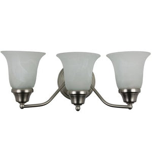 Sunlite 46020-SU Bath Fixture 3 Lamp Decorative Sconce Vanity Satin