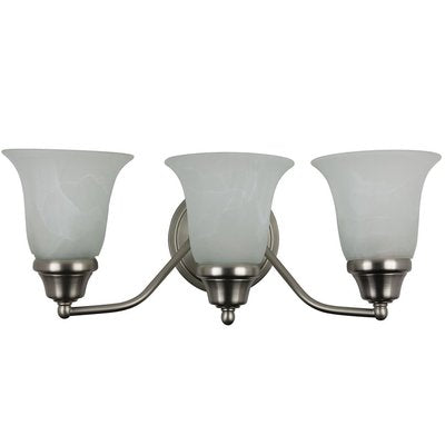 Sunlite 46020-SU Bath Fixture 3 Lamp Decorative Sconce Vanity Satin