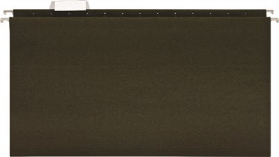 FILE FOLDERS, HANGING, LEGAL, 1/5 CUT, 11 PT., 25 PER BOX, GREEN