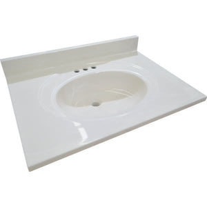 Modular Vanity Tops 25 X 22 White Swirl Cultured Marble Vanity Top And Bowl