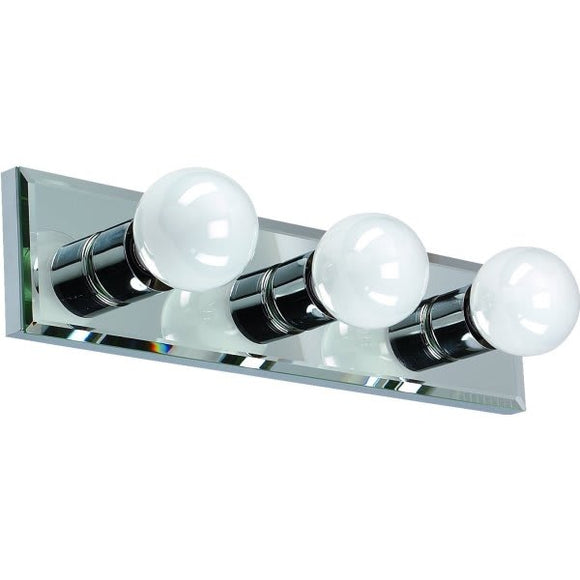 Mirrored Bath Strip 3-Light Vanity Light Fixture