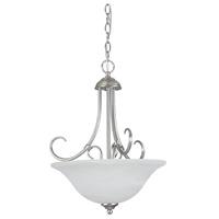 Satin Nickel Alabaster Bowl Pendant Fixture