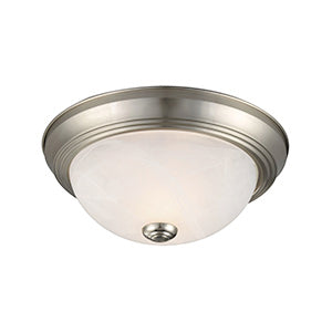2-Light Interior Flush Mount Ceiling Fixture Satin Nickel