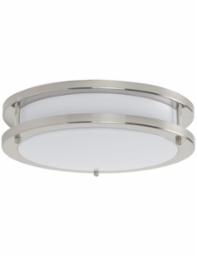 LED 14" Ceiling Fixture with Bright Satin Nickel Trim, 26W