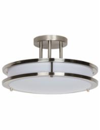 LED 14" Satin Nickel Semi-Flush Ceiling Fixture, 26W, F9945-80-3K