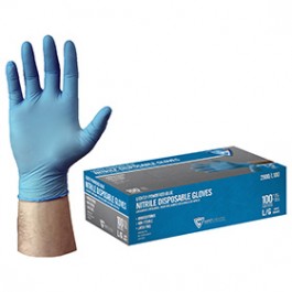 WEST CHESTER 2900/XL X-LARGE POWDERED NITRILE DISPOSABLE BLUE GLOVES (100PK)