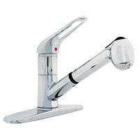Dominion 1-Handle Chrome Kitchen Faucet with Pullout Spou
