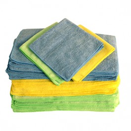 SHAXON SHX-MFW30B 16" X 16" JUMBO MICROFIBER CLEANING CLOTHS 30PC 3-COLORS PRODUCT DETAILS: