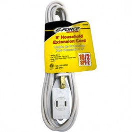 G-FORCE 55056 16/2 SPT-2 15' WHITE HOUSEHOLD EXTENSION CORD