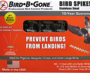 5" X 20' Stainless Steel Bird Spikes