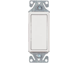 15 AMP 120 Volt Decorator Single Pole Switch - White Boxed