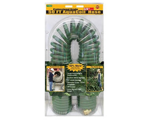 5/8" X 50' Aqua Coil Hose With Solid Brass Couplings