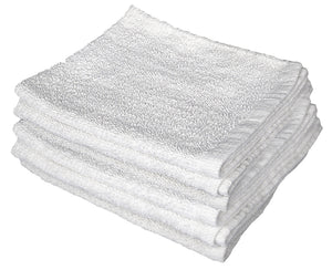 TERRY CLOTH TOWELS 100% COTTON 14"X17" 3-PACK WHITE POLYBAG