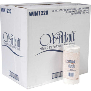 Windsoft Paper Towel Rolls 2-Ply White 30ct