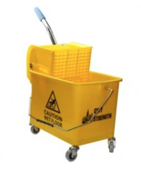 Yellow Mop Bucket with wringer 24 quart