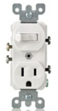 Combination switch/outlet white